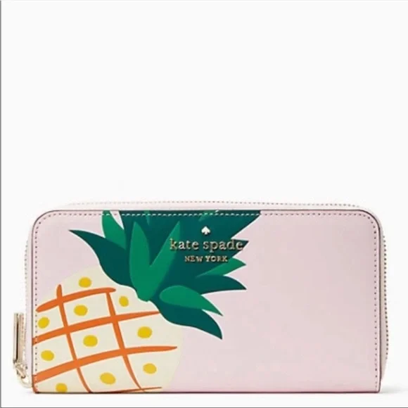 New Kate Spade pineapple large continental wallet - Picture 4 of 11